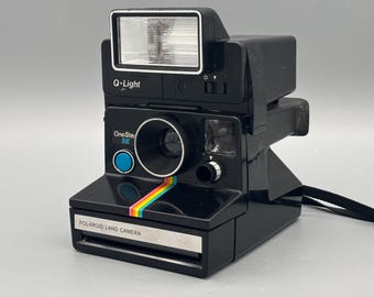 Vintage Rainbow Stripe Polaroid Onestep Land Camera With Magic