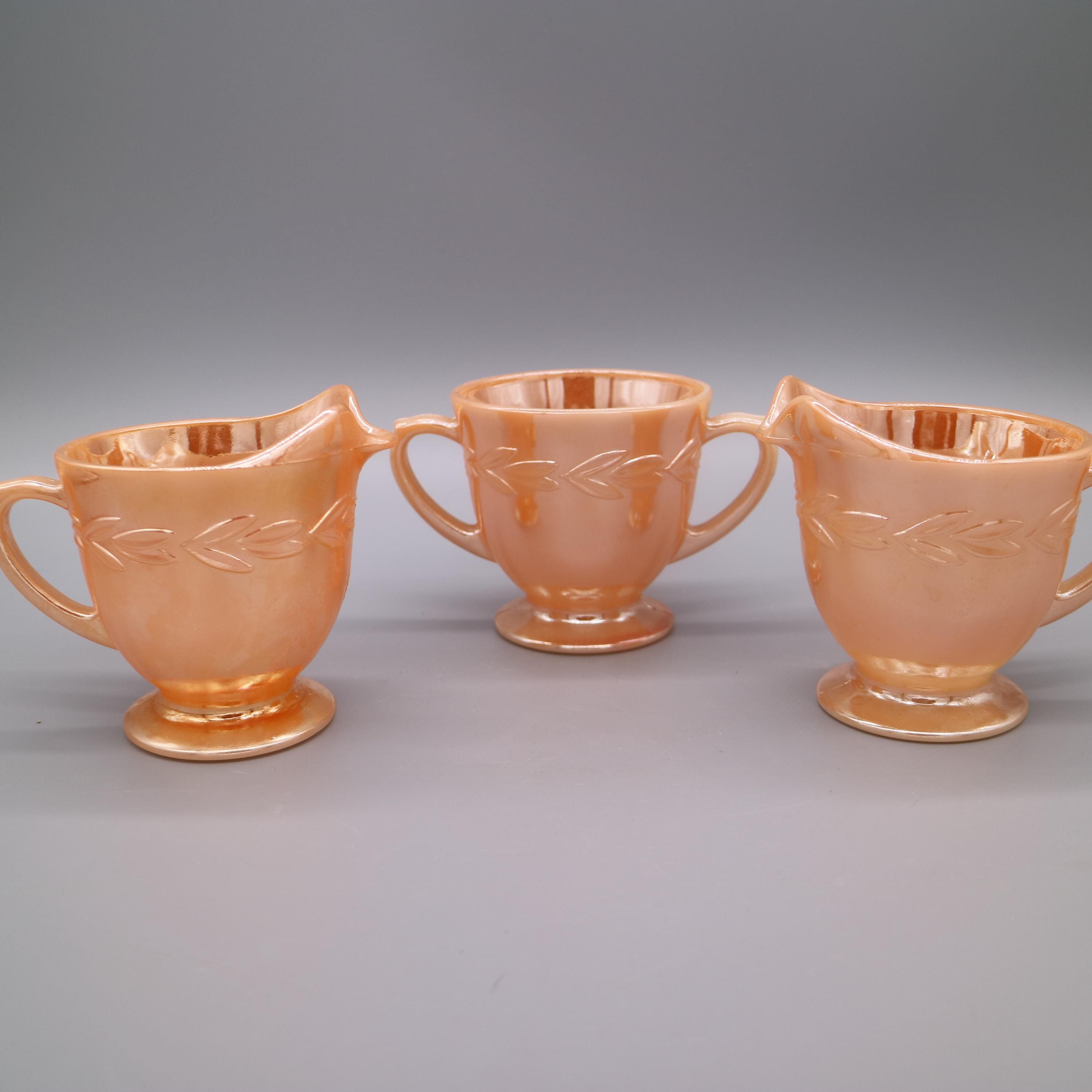 Vintage Anchor Hocking Fire King Peach Lustre Laurel Pattern
