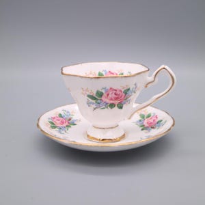 Royal Stanford Bone China Tea Cup and Saucer Set w/ Roses | Vintage Bone China | Vintage Tea Cup