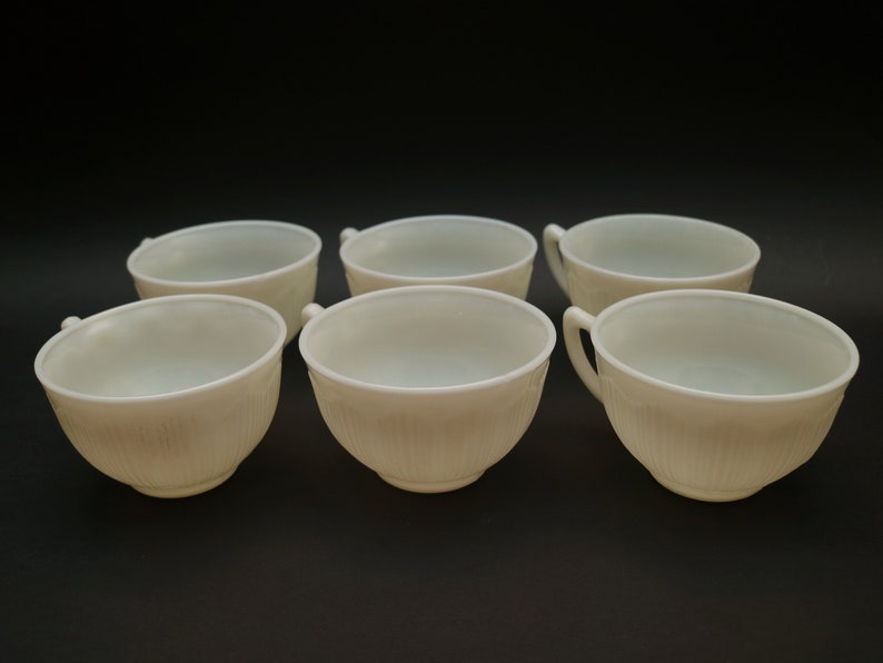 Vintage Ivory Milk Uranium Glass Tea Cups by Corex Set of 6 Etsy