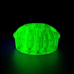 Large Antique Uranium Glass Flower Frog 1930s