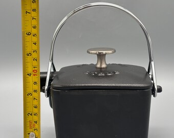 Rare Staub La Theiere Square Cast Iron Teapot Kettle Matte Black
