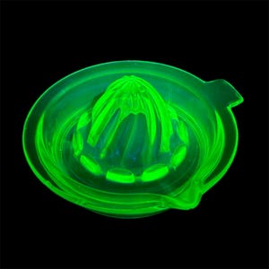 Vintage Green Uranium Depression Glass Juicer for Pitcher