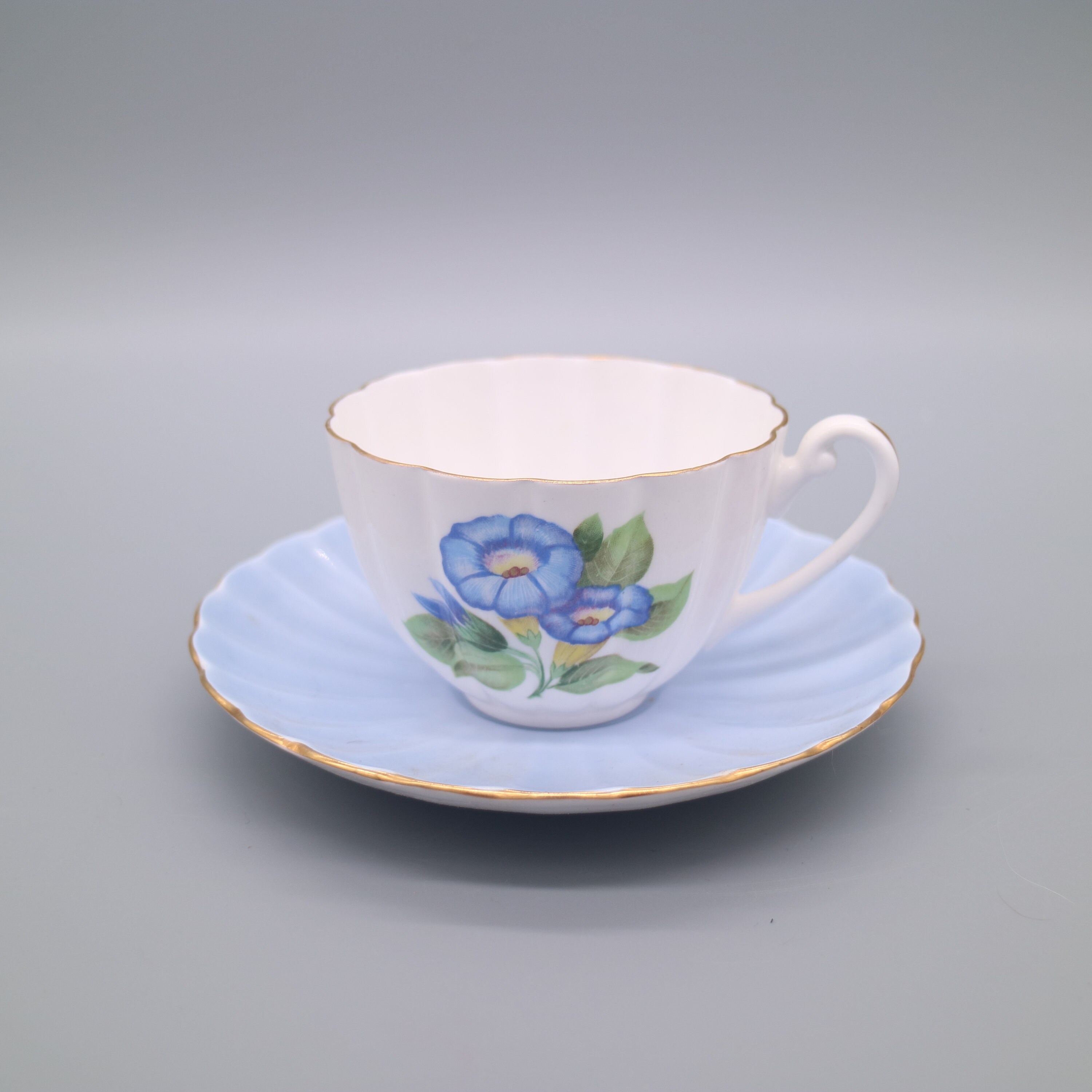 shelley シェリー　モーニンググローリー　カップソーサー　　【England】　アンティーク　ビンテージ　雑貨　イギリス shelley シェリー モーニンググローリー カップソーサー England