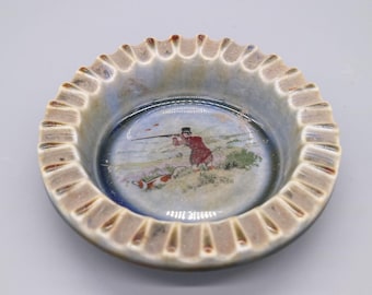 Vintage Wade Ireland Clover Dish With Pixie Figure Irish Shamrock