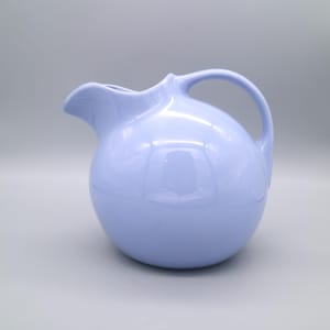 Vintage Blue Hall Pottery Tilted Ball Pitcher #633 Ice Lip