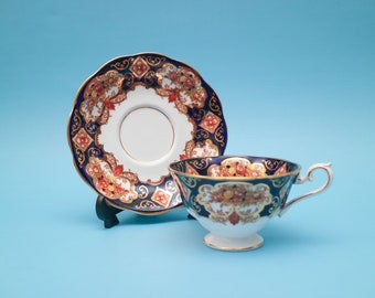 Royal Albert Bone China Heirloom Imari Style Tea Cup Saucer England | Vintage Teacups | c1896-1904