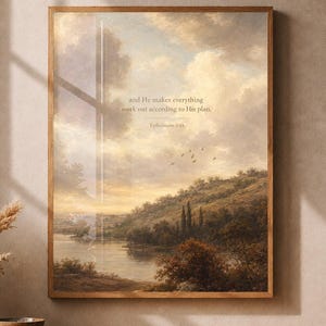 Fall Christian Scripture | Ephesians 1:11 Bible Verse | Everything Works According to His Plan | Neutral Faith Inspired Gift