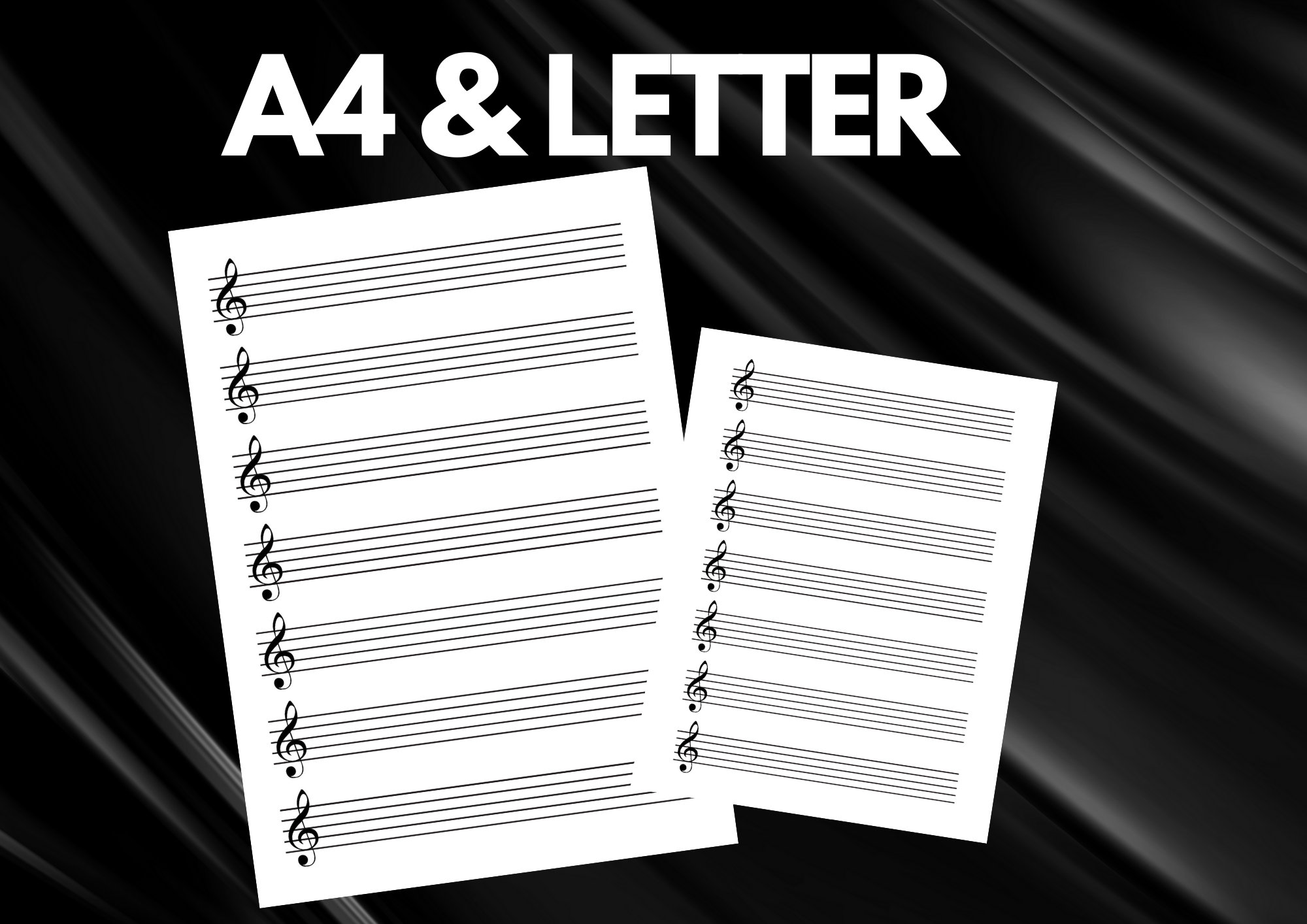Blank Sheet Music Printable Music Paper Treble Clef A4 &amp; - Etsy