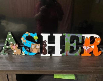 Woodland Theme Wooden Letters