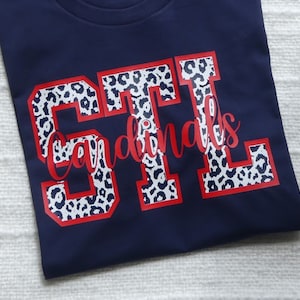 STL Cardinals Shirt l St Louis Cards l Saint Louis Baseball l Baseball Leopard l Baseball Shirts