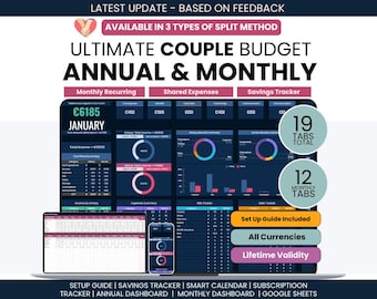 Couple budget planner for couples, couple budget sharer and personal expense , couple expenses, Ultimate Couple Budget Planner