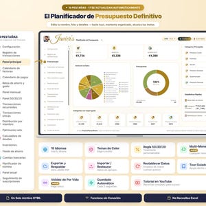 Planejador de orçamento final espanhol | Planificador de Presunto Mensal e Anual | Planejador de Presunto Mensal e Anual em HTML