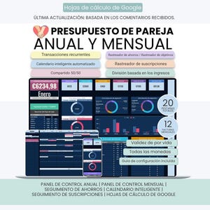 Planista budżetu pary hiszpańskiej | Planificador de Presupuesto para Parejas | Gastos Compartidos i Personales | Finanzas en Pareja