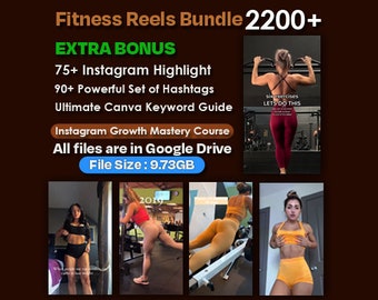 2200+ Premium Fitness Reels Bundle | Bonus - Instagram Mastery Course | PLR Fitness Reels Bundle l Instagram Reels & YouTube Shorts