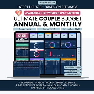 Couple budget planner for couples, couple budget sharer and personal expense , couple expenses, Ultimate Couple Budget Planner