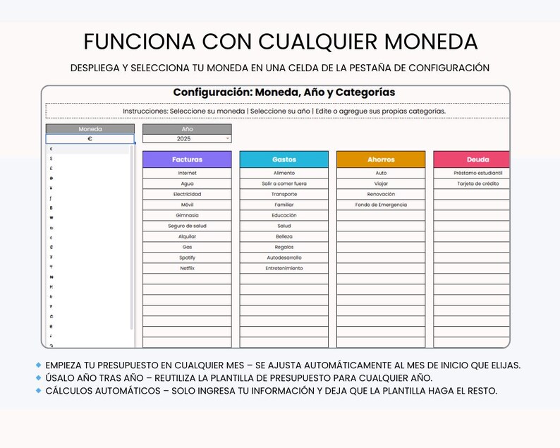Presupuesto Mensual en Google Sheets / Control de Gastos y Finanzas ...