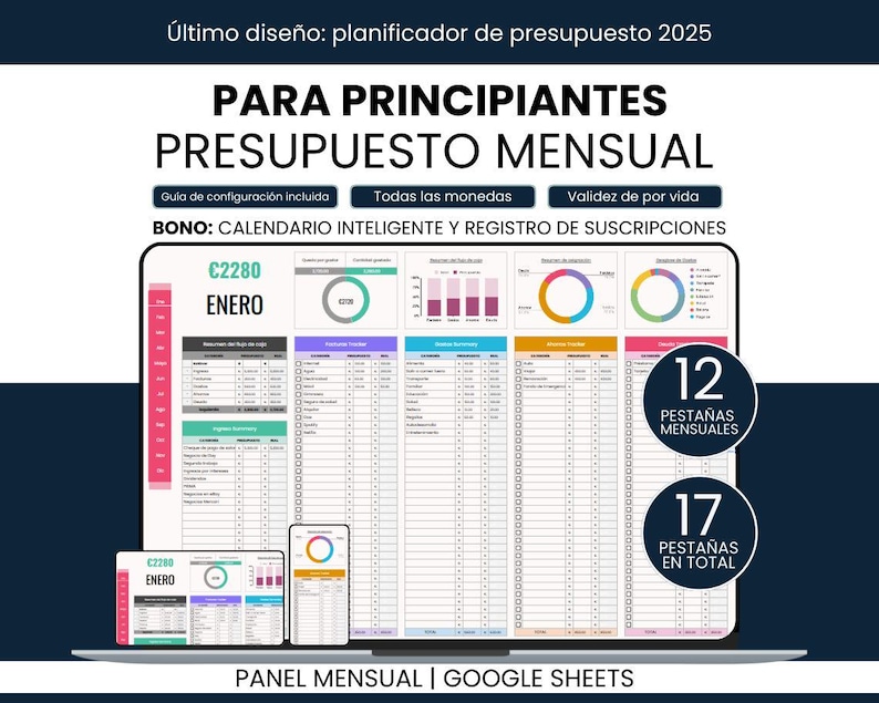 Presupuesto Mensual en Google Sheets / Control de Gastos y Finanzas ...