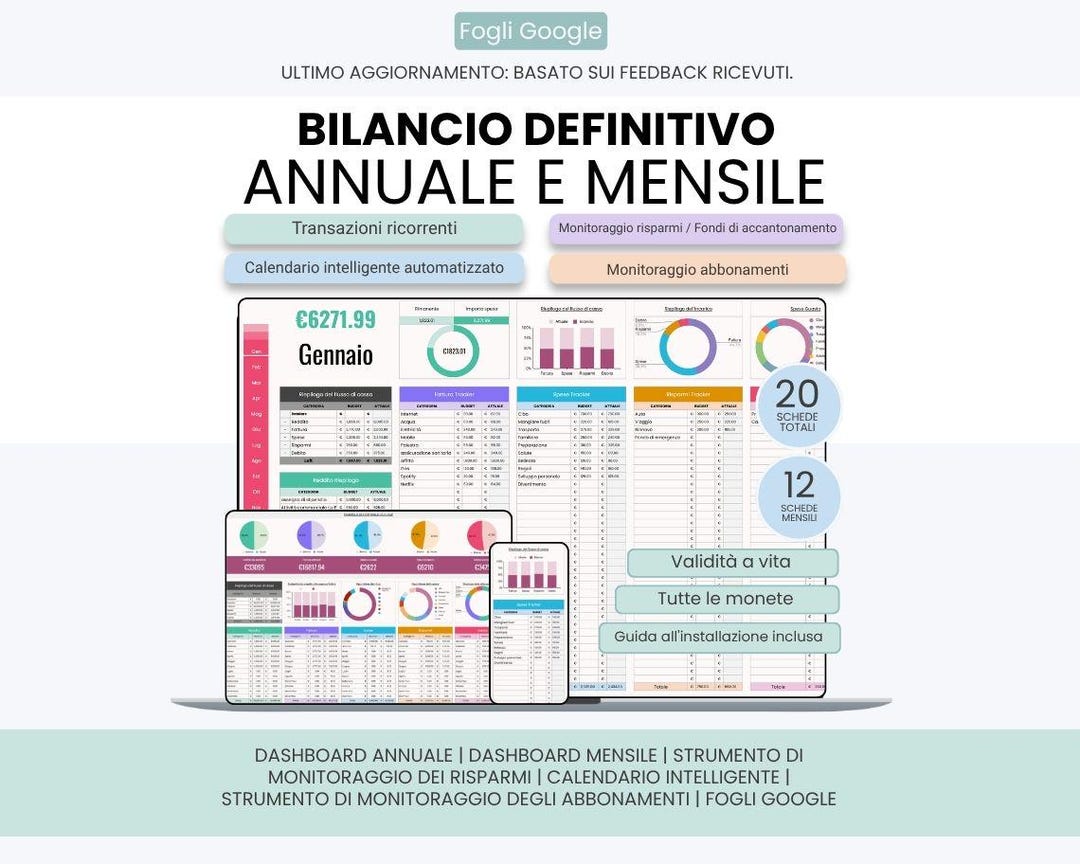 Italian Ultimate Budget Planner, Pianificatore Di Bilancio, Tracker Dei ...
