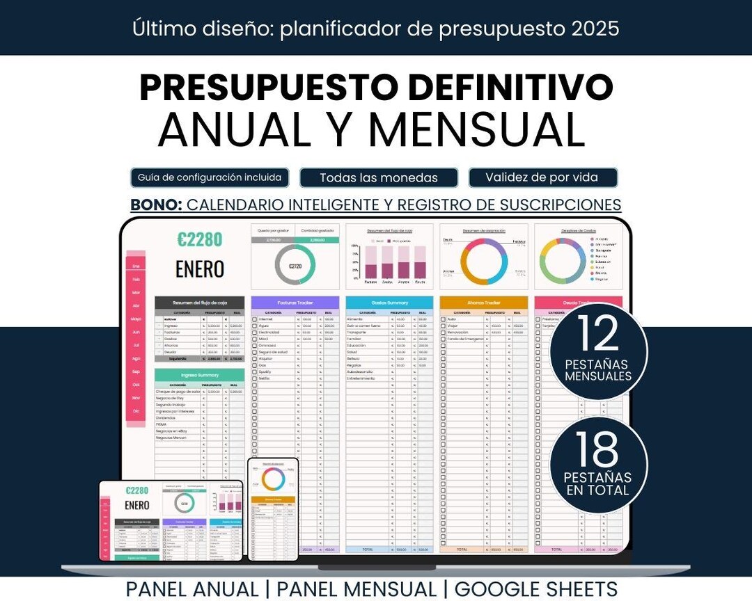 Spanish Budget Planner, Planificador de presupuesto 2025 en español ...