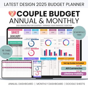 Budgetplanner voor stellen voor stellen, deelbudget voor stellen en persoonlijke uitgaven, uitgaven voor koppels eenvoudig, jaarlijks en maandelijks v2.0