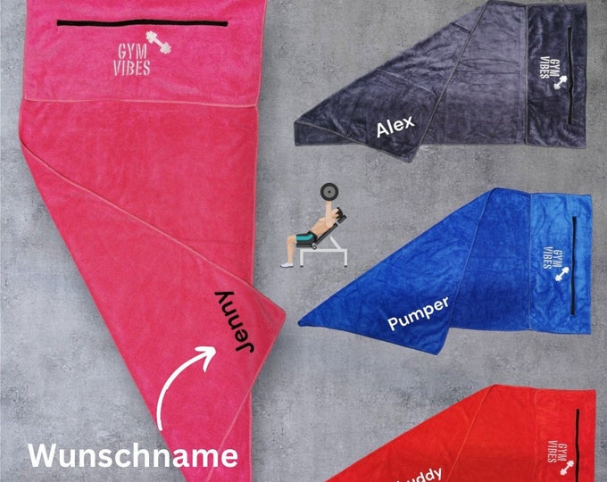 Personalized Gym Towel with Name/ Embroidered Towel/ Gym Accessories/ Personalized Gift/ Men/Women/ Sports/ Training