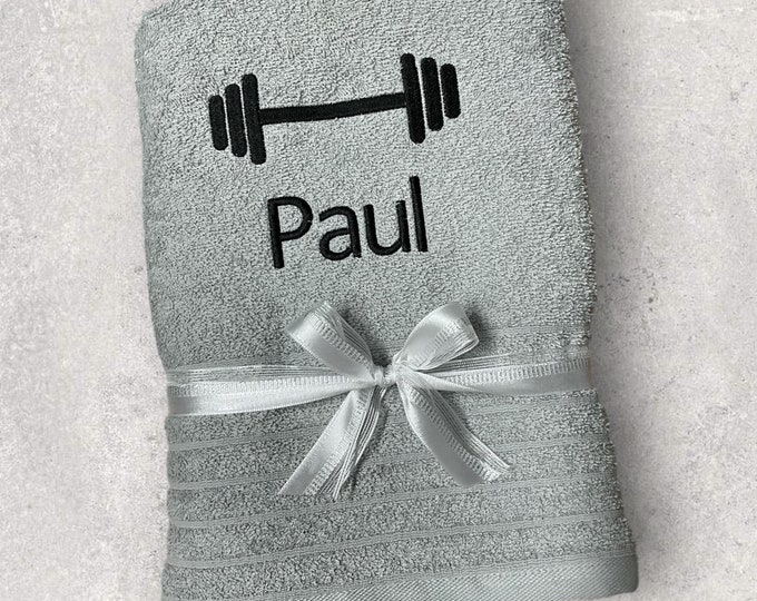Personalized towel with name/embroidered towel/gym accessories/personalized gift/men/women/sports/training/gym