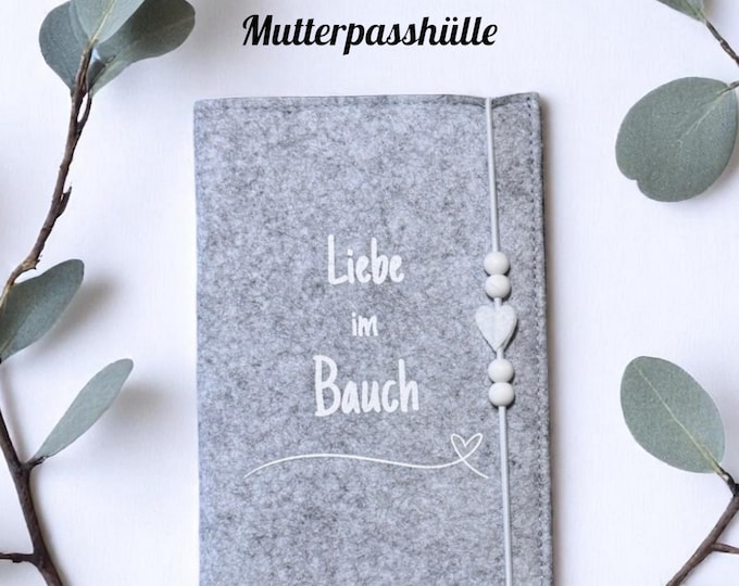 Maternity record cover felt | Cover for maternity record with heart detail | Gift for expectant mothers | Pregnancy