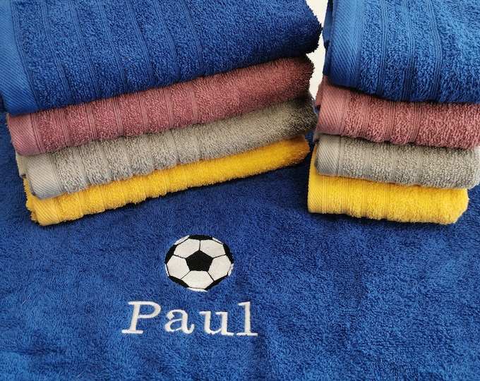 Personalized towel with name/ embroidered towel/ gym accessories/ personalized gift/ men/ women/ sports/ football