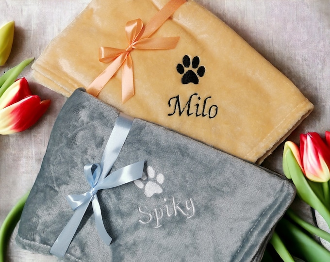Personalized Dog Blanket, Embroidered Name Blanket, Puppy Gift, Dog Blanket, Cat Blanket, Animals, Dog Toys, 13 Colors, 70x100,130x150