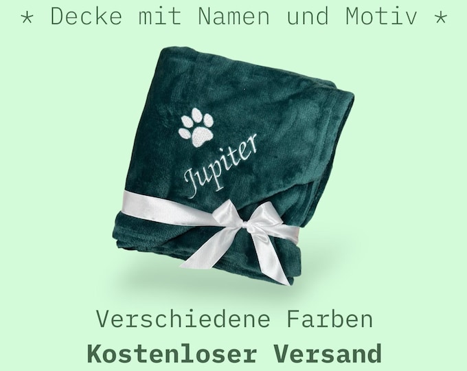 Personalized Dog Blanket, Embroidered Name Blanket, Puppy Gift, Dog Blanket, Cat Blanket, Animals, Dog Toys, 13 Colors, 70x100, 130x150