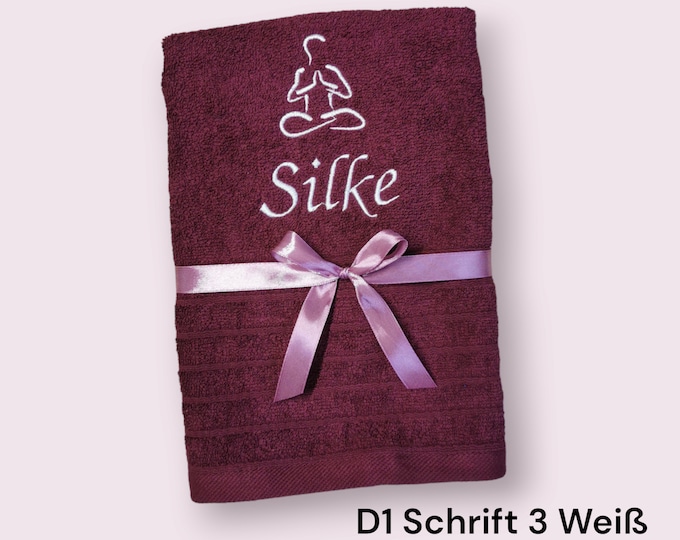 Yoga towel with name/ embroidered towel/ yoga gift girlfriend/ mother's day/ birthday/ gym accessories/ personalized gift