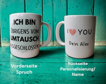 PAARE Tasse Personalisiert mit Namen und Motiv / Keramik / Geschenk /Kaffeetasse/Liebe/Paare/ Wunschtext/Tasse mit Botschaft/Familie/Freunde