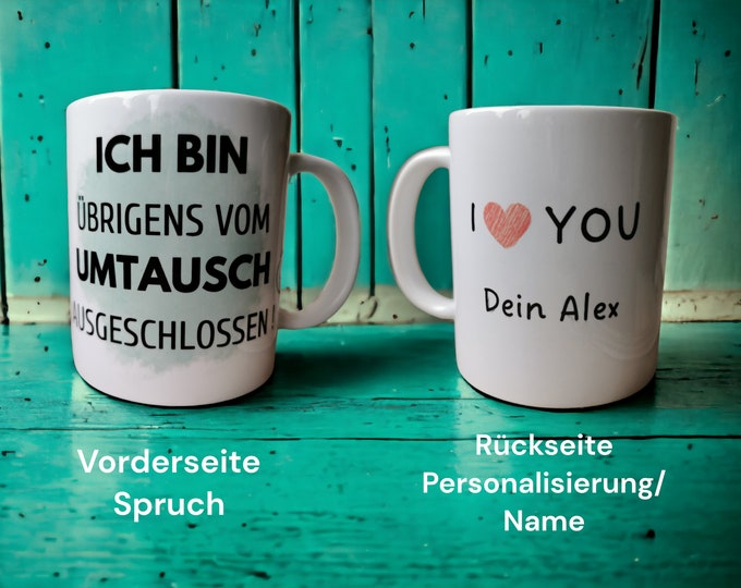 COUPLE Mug Personalized with Name and Motif / Ceramic / Gift / Coffee Mug / Love / Couples / Desired Text / Mug with Message / Family / Friends