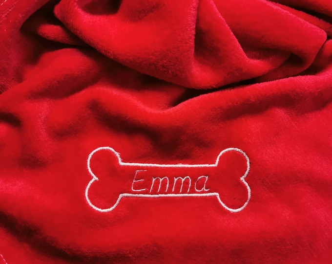 Personalized Dog Blanket, Embroidered Name Blanket, Puppy Gift, Dog Blanket, Cat Blanket, Animals, Dog Toys, 13 Colors, 70x100,130x150