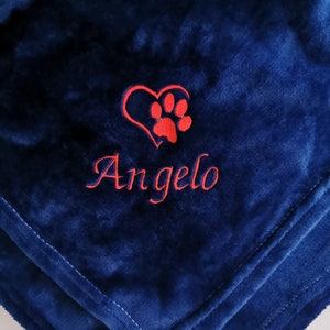 Manta para perros personalizada, manta con nombre bordado, regalo para cachorros, manta para perros, manta para gatos, animales, juguetes para perros, 9 colores, 70x100 cm imagen 9