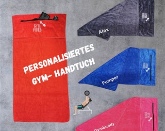 Personalisiertes Gym- Handtuch mit Namen/ besticktes Handtuch/ Fitnessstudio-Zubehör/personalisiertes Geschenk/ Männer/Frauen/Sport/Training