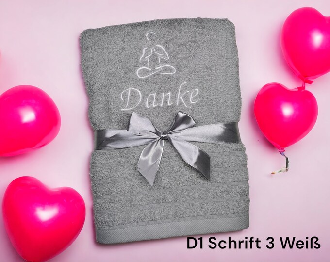 Yoga towel with name/ embroidered towel/ yoga gift girlfriend/ mother's day/ birthday/ gym accessories/ personalized gift