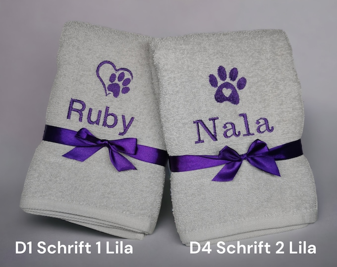 Personalized towel with name / 100% cotton / gift for dog, cat / animals / guests / children / dog toy / 30 x 50 cm