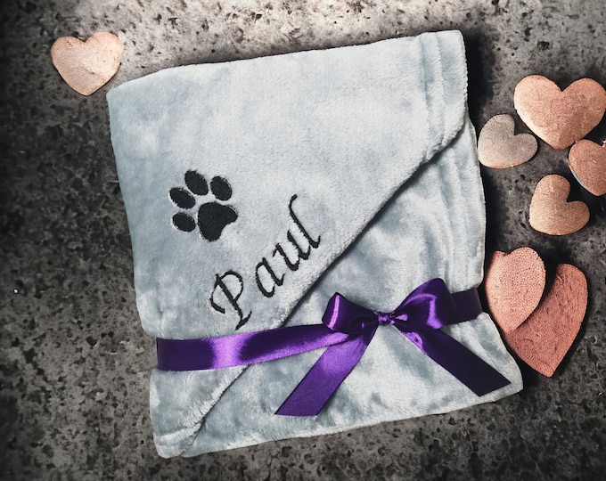 Personalized Dog Blanket, Embroidered Name Blanket, Puppy Gift, Dog Blanket, Cat Blanket, Pets, Dog Toy, 13 Colors, 70x100, 130x150