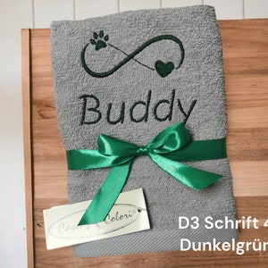 Personalized towel with name / 100% cotton / gift for dog, cat / animals / children / guests / dog toy / 50 x 100 cm