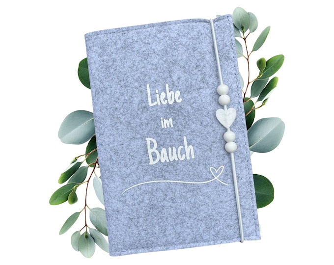 Felt maternity record cover | Cover for maternity record with heart detail | Gift for expectant mothers | Pregnancy | Baby accessories