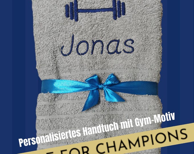 Personalized towel with name/embroidered towel/gym accessories/personalized gift/men/women/sports/training/gym