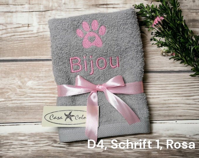 Personalized towel with name / 100% cotton / Gift for dog, cat / animals / guests / children / dog toy / 30 x 50 cm