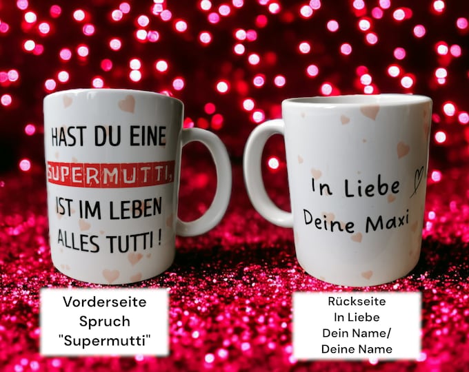 MUTTI Mug Personalized with Name and Motif / Ceramic / Gift / Coffee Mug / Mother's Day / Desired Text / Mug with Message / Family / Friends