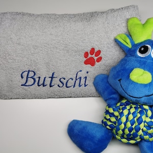 Personalized towel with name / 100% cotton / gift for dog, cat / animals / children / dog toy / 50 x 100 cm