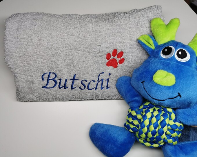 Personalized towel with name / 100% cotton / gift for dog, cat / animals / children / dog toy / 50 x 100 cm