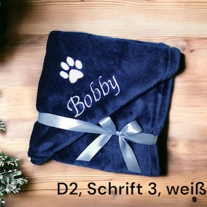 Personalized Dog Blanket with Name - Embroidered Name Blanket - Puppy Gift - Dog Blanket - Cat Blanket - 13 Colors - 70x100 & 130x150