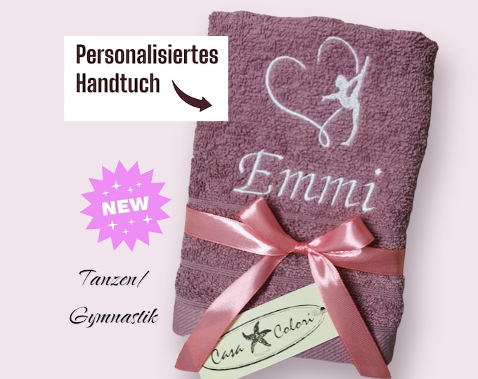 Dancing/Gymnastics Towel with Name/Embroidered Towel/Girlfriend/Mother's Day/Birthday/Gym Accessories/Personalized Gift