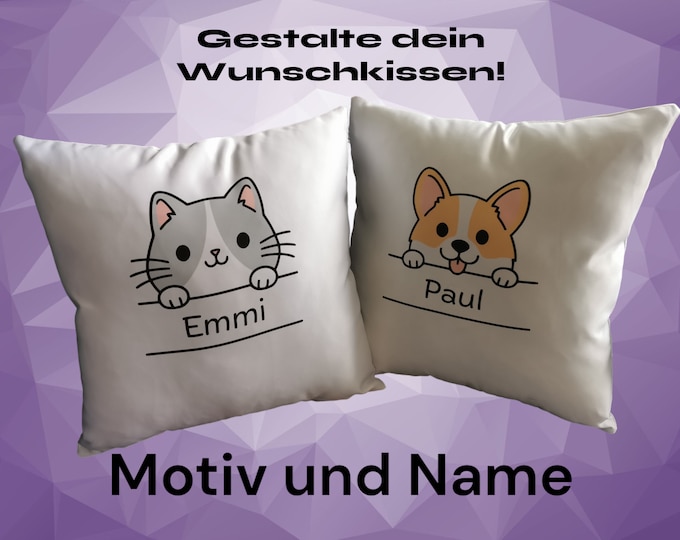 Personalized pillowcase / pillowcase / custom design / name and date of birth / boy / girl / sloth / unicorn / 40 x 40 cm